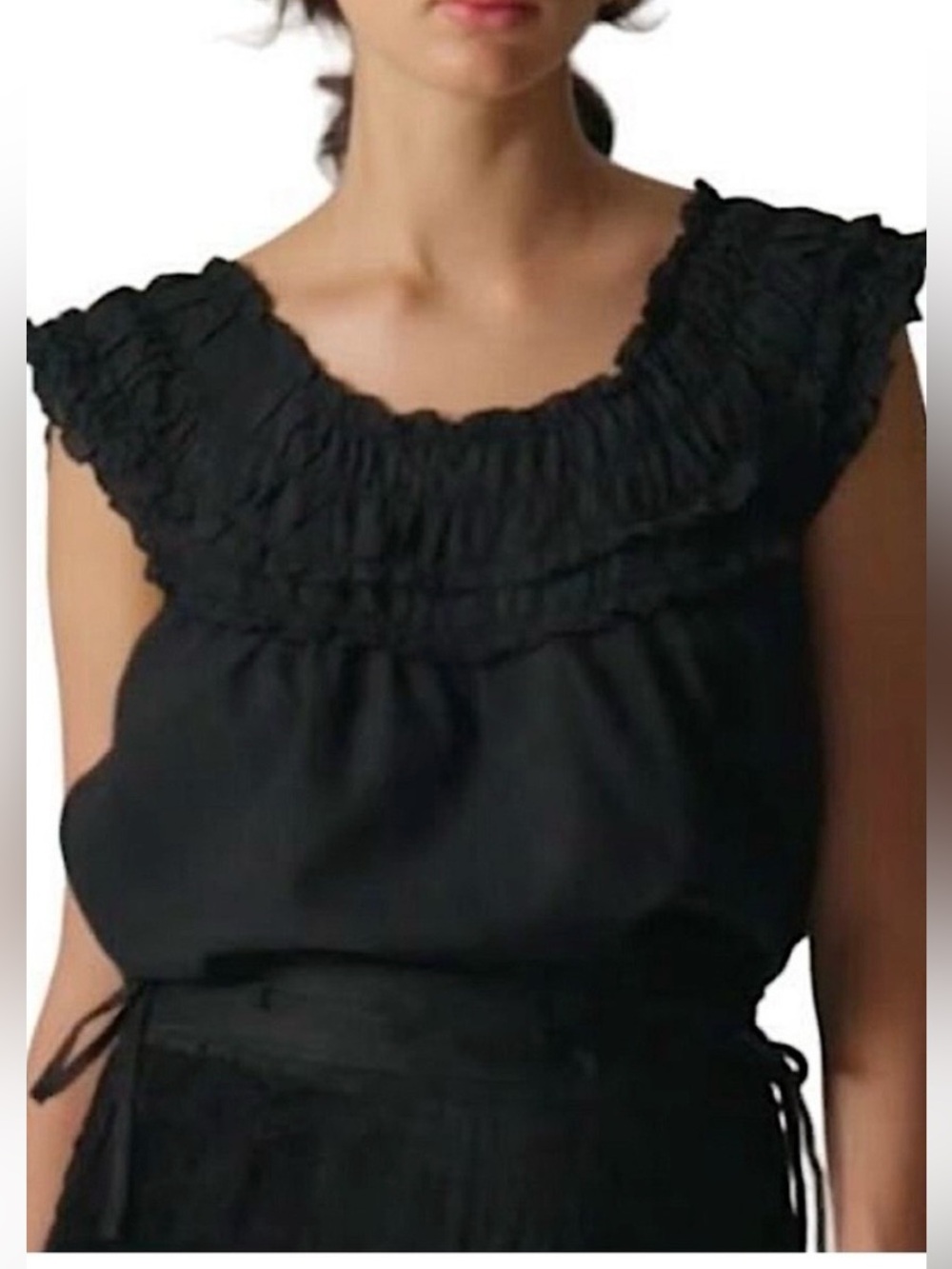 J Crew Rosalie Top, Gently Used, Black, Large